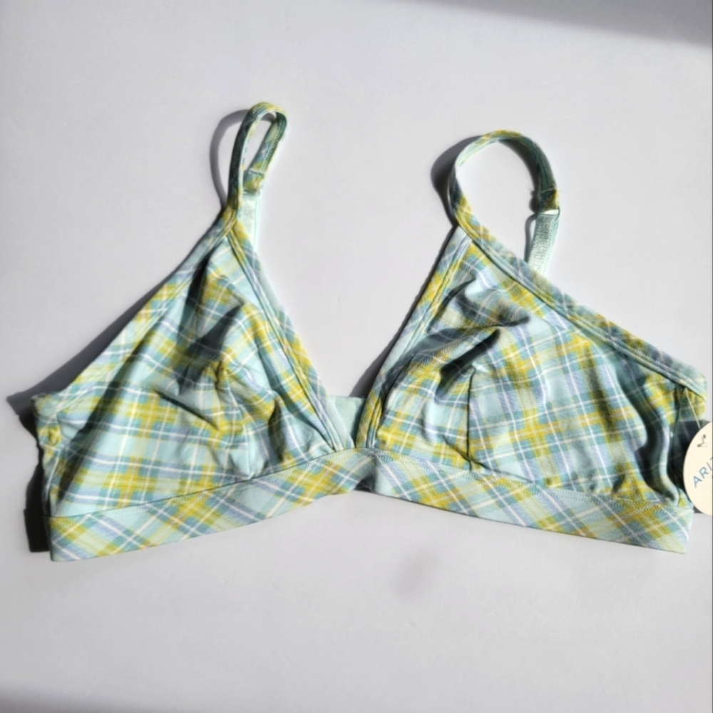 New Arizona Body Organic Plaid Bralette.